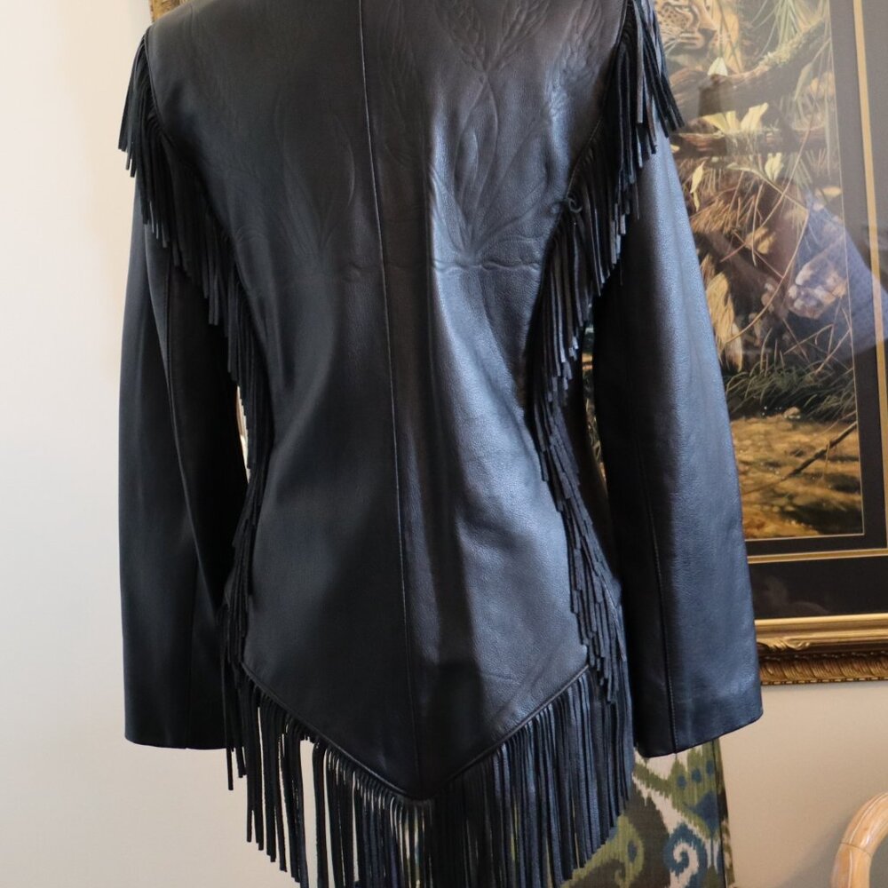 Custom Le Cuir Niko Leather Fringe Jacket – Made in Canada - Picture 5 of 13